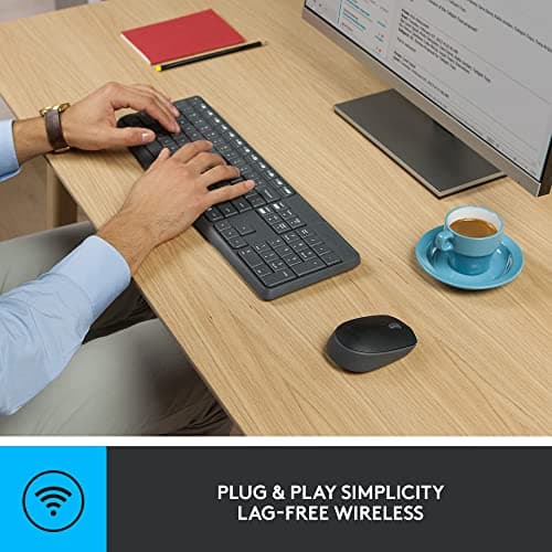 Logitech MK235 Wireless Keyboard and Mouse Combo for Windows, 2.4 GHz Wireless USB Receiver, 15 FN Keys, Long Battery Life, Compatible with PC, Laptop — view 3