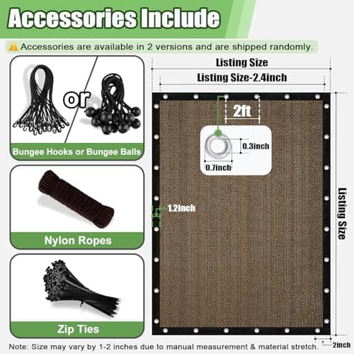 BELLE DURA 90% Outdoor Sun Shade Cloth, 6'×8' Pergola Shade Cover with Grommets, Privacy Screen Sunshades for Patio Garden Backyard Plant, Mocha
