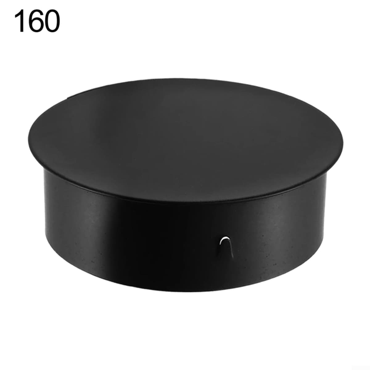 Tapa de chimenea de acero inoxidable negro con diseño de tapa plana, cubierta de orificio de chimenea de alineación suave, accesorios de chimenea (160 mm) — view 2