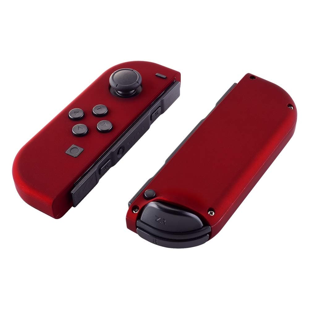 eXtremeRate Carcasa Joycon para Nintendo Switch & OLED Funda de Agarre Reemplazo Shell con Botones para Nintendo Switch Joycons OLED No Incluye Carcasa de Consola(Rojo Esmerilado) — view 3
