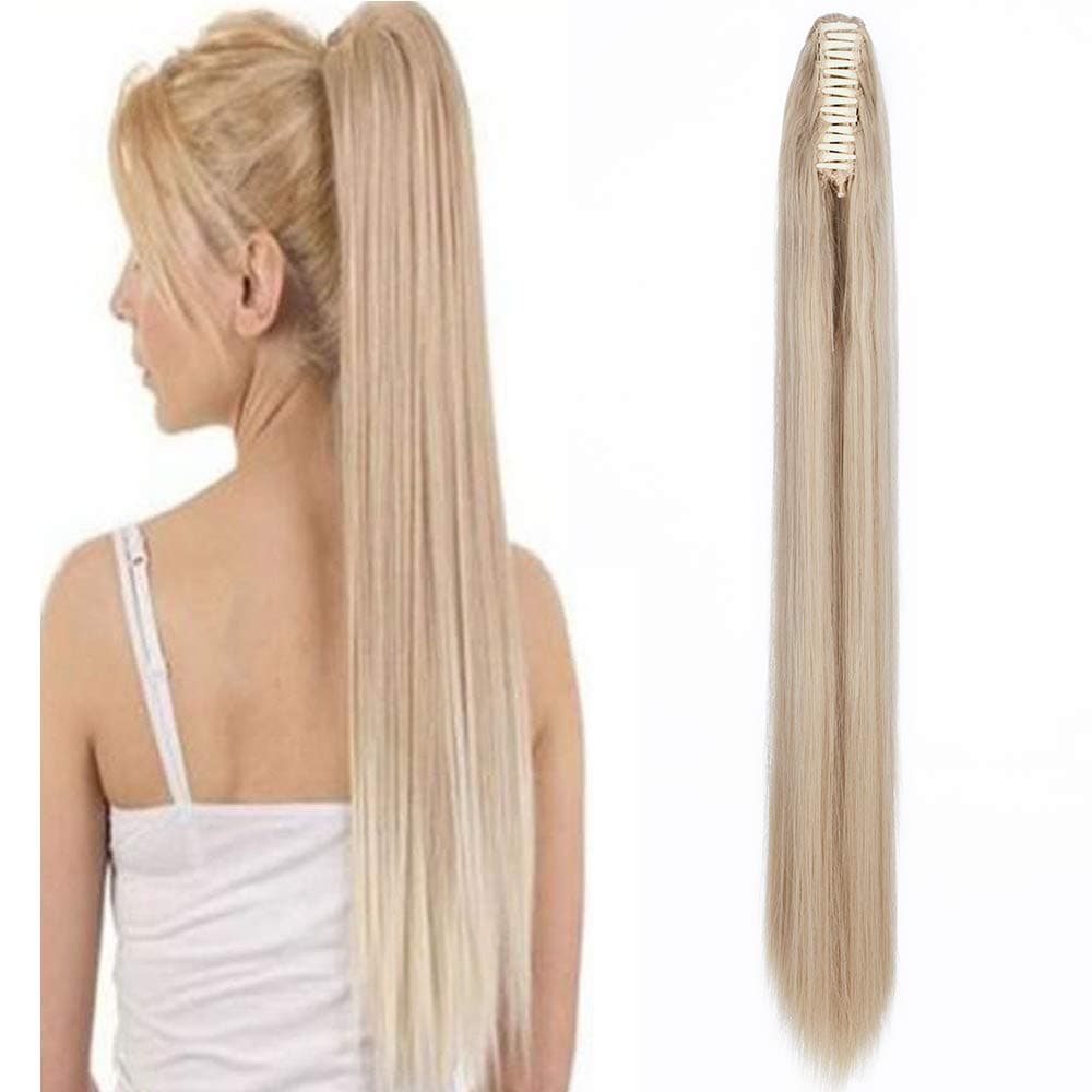17"(43cm) SEGO Ponytail Long Synthetic Hair Looks Natural [Red Brown/Orange] Clip in Hair Extensions Curly Tail Ponytail Extension (90g) — view 65