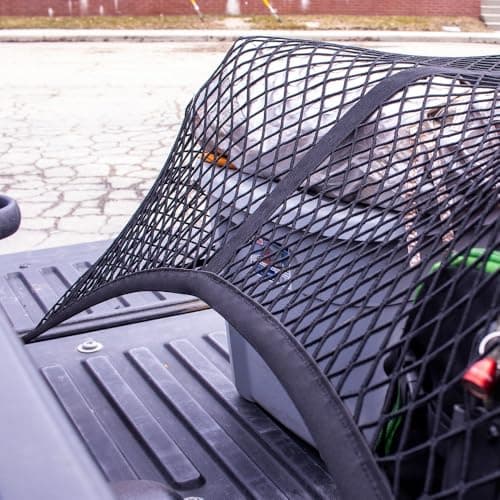 Highly elastic cargo net, simple mesh organizer for truck bed, suitable for daily light truck loads, 4x4ft stretches up to 7x7ft (single layer) — view 8