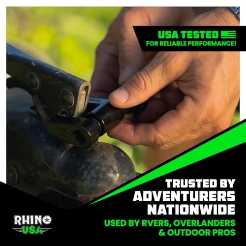 Rhino USA Trailer Hitch Lock Kit Heavy Duty Anti Theft Trailer Coupler Locks for RV, Camper, Trailer, Boat, Caravan - Reinforced Solid Steel Tow Lock for Trailer Tongue (2-5/16") — view 6