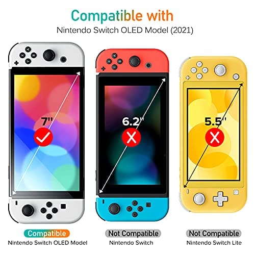 [4 Pack] iVoler Tempered Glass Screen Protector Designed for Nintendo Switch OLED Model 2021 Transparent HD Clear Screen Protector for Nintendo Switch OLED 7'', Bubble Free