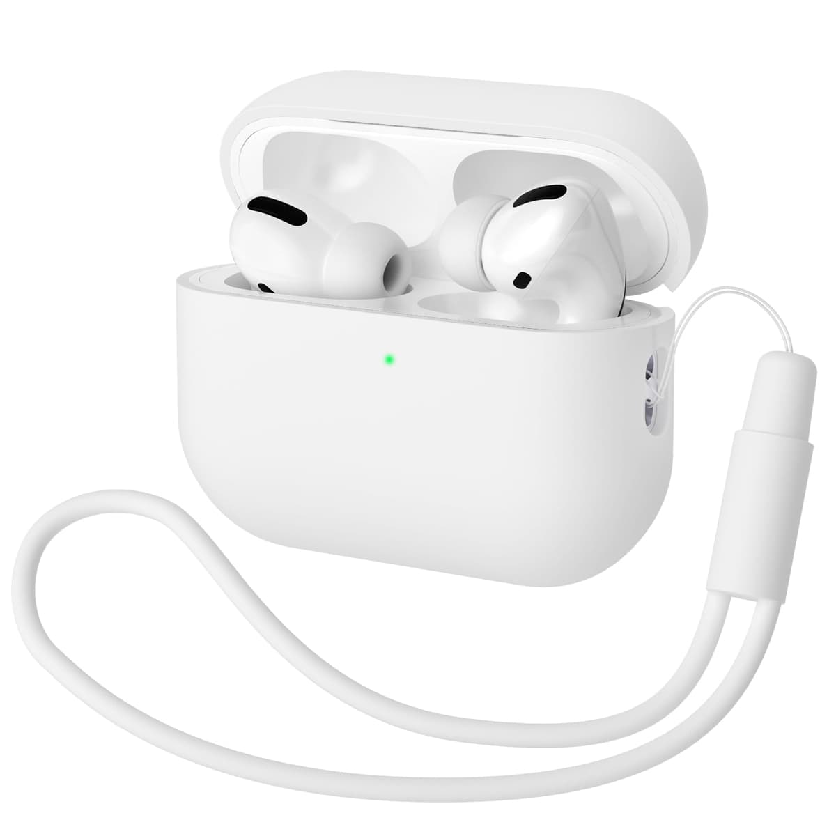 Compatible con Airpods Pro 2 (2022), Anti-rasguños Ultradelgada Fundas Protectora de Silicona para AirPods Pro 2.ª Generación, LED Visible Frontal (Blanco)