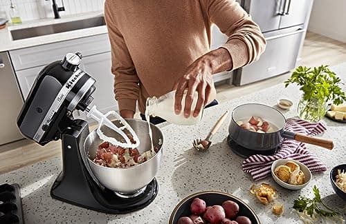 KitchenAid Classic Series 4.5 Quart Tilt-Head Stand Mixer K45SS, Onyx Black — view 4