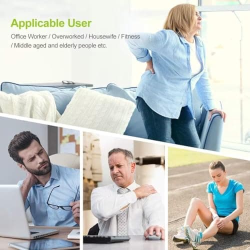 AUVON Dual Channel TENS Unit Muscle Stimulator Machine with 20 Modes, 2" and 2"x4" TENS Unit Electrode Pads — view 5
