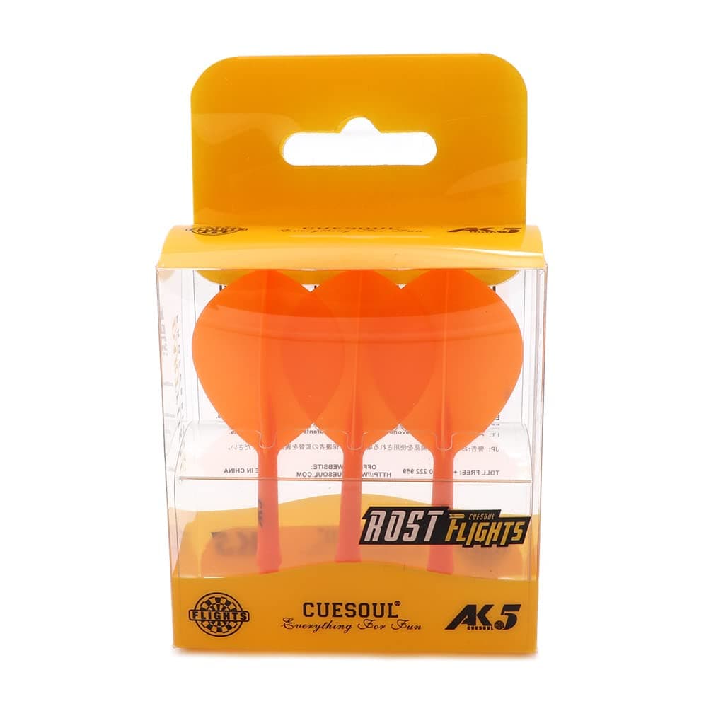 CUESOUL Rost Eje de dardo Integrado y Plumas estándar/lágrima de Pera/Forma Delgada con patrón Atractivo, Juego de 3 Piezas