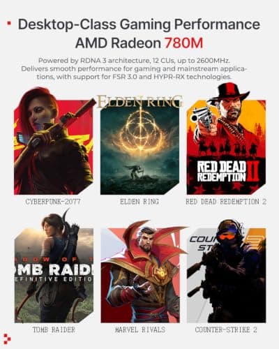 ACEMAGIC X3 Mini Gaming PC Ryzen 7 H 255 Radeon 780M 16GB 1TB Windows11 Pro — view 5