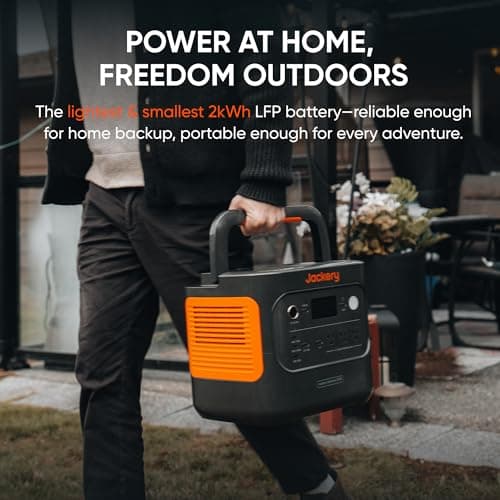 Jackery Explorer 2000 v2 Portable Power Station, 2042Wh LiFePO4 Home Backup Battery, 2200W Solar Generator with 20ms UPS, USB-C PD 100W Fast Charging for Emergencies, Power Outages, Outdoor Camping — view 2