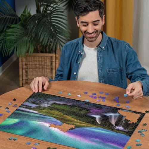 Ravensburger Aurora Over Kirkjufell 1000 Piece Jigsaw Puzzle – Northern Lights Iceland Landscape, Immersive Challenge for Adults & Teens — view 3