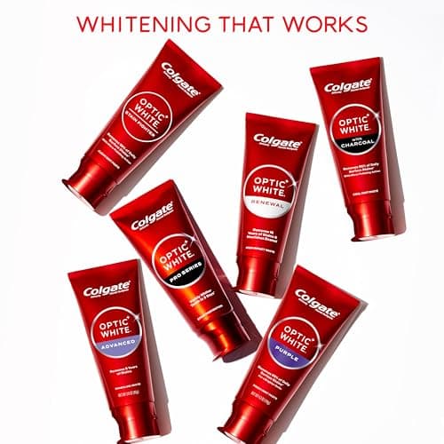 Colgate Optic White Advanced Hydrogen Peroxide Toothpaste, Teeth Whitening Toothpaste Pack, Enamel-Safe Formula, Helps Remove Tea, Coffee, and Wine Stains, Sparkling White, 3 Pack, 3.2 oz — view 9
