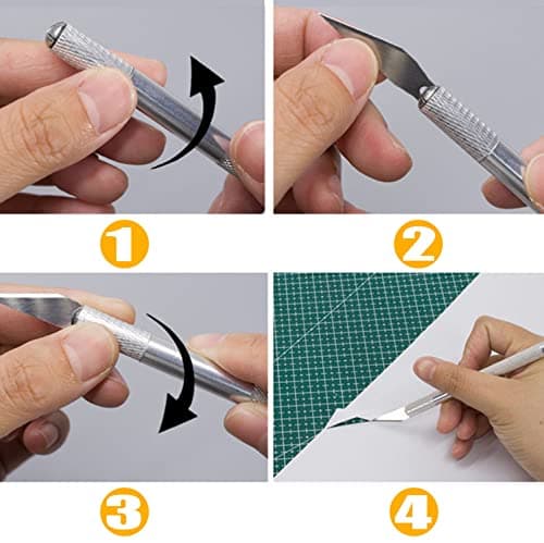 Self Healing Sewing Mat, Exacto Knife Precision Carving Craft Hobby Knife Kit for DIY Art Work Cutting, Hobby, Stencil, Scrapbooking-A4(9"x12") — view 4