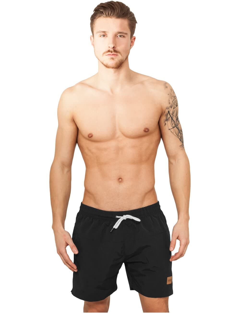 Urban Classics Block Swim Shorts Hombre Bañador Negro — view 3