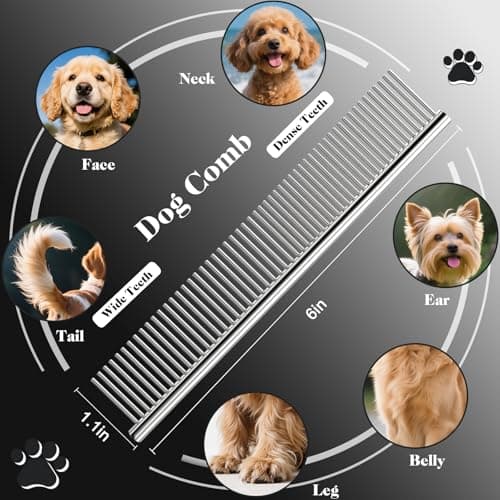 Professional 4 in 1 Dog & Cat Grooming Scissors Kit with Safety Round Tips,Sharp & Durable,Dog Shears for Grooming - Includes Straight, Curved, Thinning Scissors and Comb - Premium Pet Supplies — view 5
