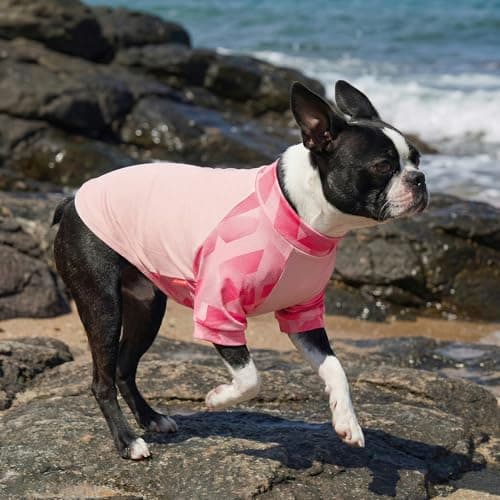 KYEESE 2Pack UV Protection Dog Shirt, UPF 50+ Cooling Dog T Shirts for Small Dogs Girl, Breathable Reflective Dogs Sun Shirts with Sleeves Summer Pet Clothes, Pink, L — view 2