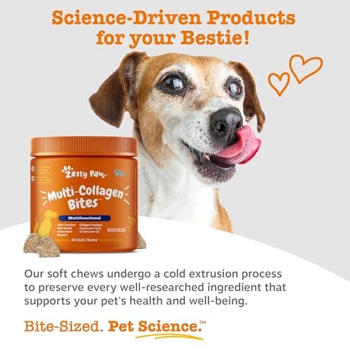 Zesty Paws Multivitamin Treats for Dogs, Glucosamine Chondroitin Joint Support + Digestive Enzymes & Probiotics, Grain Free Dog Vitamins and Supplements for Skin & Coat, Peanut Butter - 90ct — view 5