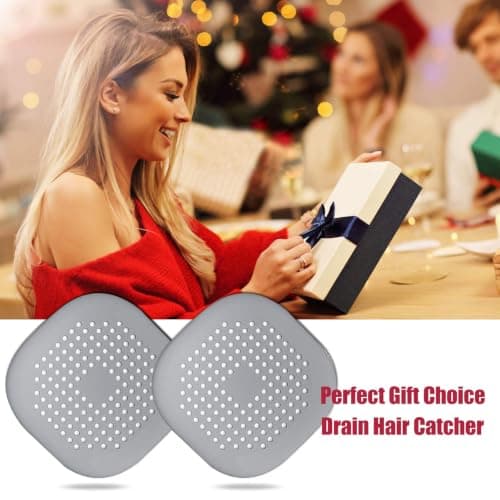 Bovinde Hair Drain Catcher,Square Cover for Shower 2 Pack (Sliver Grey) — view 6
