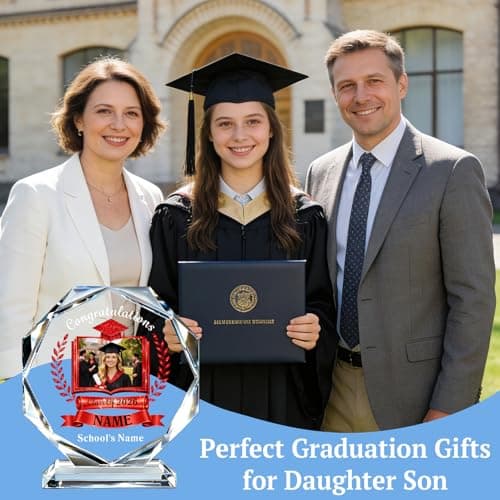 WFR Personalized Crystal Graduation Trophy for Class of 2026, Custom Graduation Gift for Him Her, Senior High School College Graduate Award, Teacher Appreciation Keepsake (Style 02) — view 2