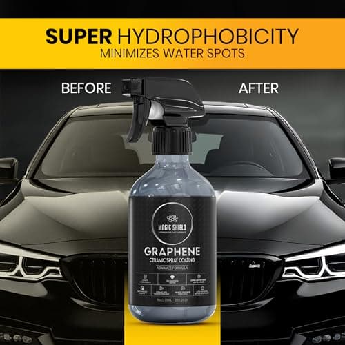 Magic Shield Graphene Ceramic Spray Coating - LAST SO LONG! Quick & Easy for Cars, Motorcycles, Boats & More - Professional-Grade Sealant for Maximum Gloss & Shine - Waterless Wash & Wax - 9oz Bottle — view 5
