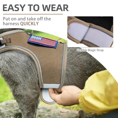 PUPTECK Soft Mesh Cat Vest Harness and Leash Set Puppy Padded Pet Harnesses Escape Proof for Cats Small Dogs Rabbits Bunny, Tactical Yellow, M — view 5