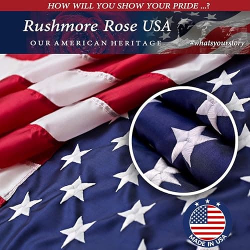 American Flag Made in USA | American Flags for Outside 3X5 | Premium US Flag 3X5 Heavy Duty Outdoor with Embroidered Stars and Sewn Stripes. — view 2