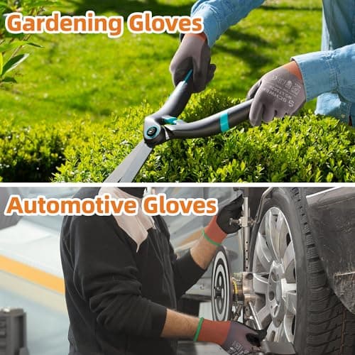 Schwer 3 Pairs Work Gloves Sandy Nitrile Coated LT5626, Level 6 Abrasion Resistant (Certified) Heavy Duty Working Gloves with Grip for Men Women, Touch-Screen, for Gardening, Construction, L — view 5