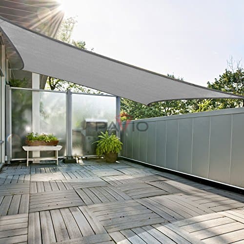 Patio Paradise 8' x 8' Sun Shade Sail Rectangle Canopy Patio Cover Sunlight Block Awning Heavy Duty Commercial Grade for Backyard Lawn Garden Outdoor Activities, Gray — view 5