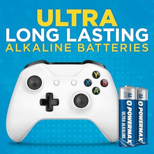 Powermax 24-Count AA Batteries, Ultra Long Lasting Alkaline Battery, 10-Year Shelf Life, Reclosable Packaging — view 3