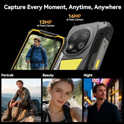 Blackview Rock 2 Pro 5G Rugged Phone Android 16, 15000mAh/33W Dual 400LM Camping Light, 32GB+256GB/2TB Rugged Smartphone Unlocked Gemini AI, 16MP+13MP 6.78" 2.4K 120Hz Glove Mode/NFC — view 7