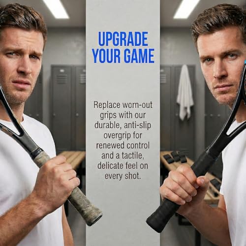 Shpucise 6 Pack Tennis Racket Grip Tape, Non-Slip Absorbent Tennis Grips Tape, Tacky Tennis Racquet Grip Tape, PU Upgraded Fabric Overgrip for Tennis, Pickleball, Badminton, Golf, Baseball Bat — view 4