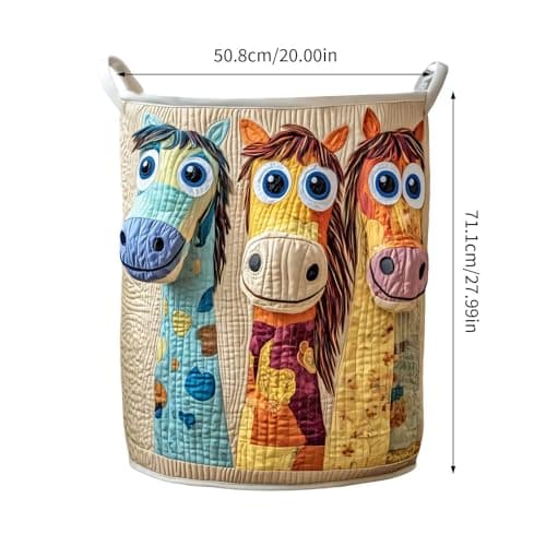 Spacious Quilted Laundry Hamper with Strong Handles Storage Bin for Home and Nursery Organization Quilted Laundry Basket — view 2