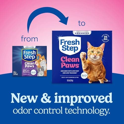 Fresh Step Advanced Clean Paws Multi Cat Clumping Litter with Febreze Freshness, Low Tracking, 18.5 lb. Box, Pack of 2
