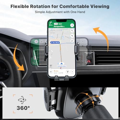Miracase Phone Holders for Your Car with Metal Hook Clip, Air Vent Cell Phone Stand Car Mount, Universal Automobile Cradle for Garmin GPS Fit iPhone Android and All Smartphones, Dark Black — view 4