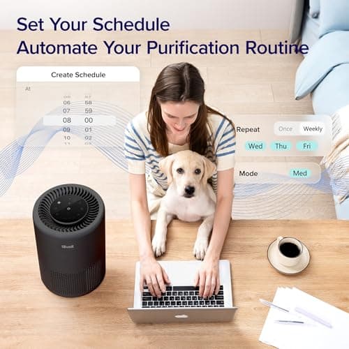 LEVOIT Air Purifier for Home Bedroom Dorm Room, Smart & Voice Control, AHAM VERIFIDE, 3-in-1 Filter With HEPA Sleep Mode, for Pollen, Pollutants, Smoke, Dander, Dust, Core 200S-P, Black