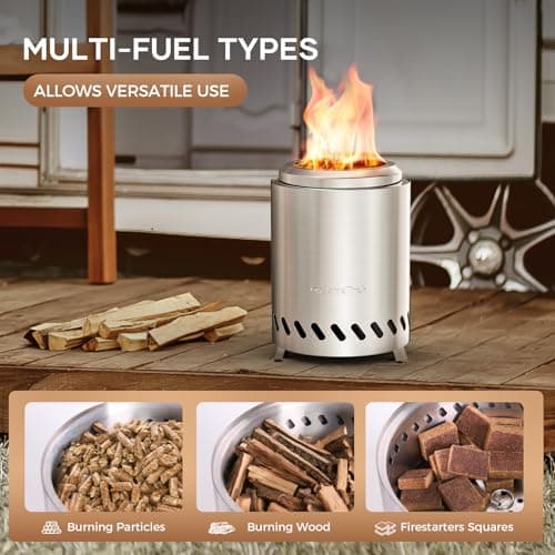 Mini Smokeless Fire Pit, Small Firepit with Stand, Portable Fire Pit 7 Inch Blue — view 4