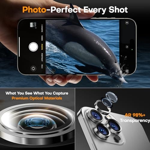 Wumigoo Camera Lens Protector for iPhone 17 Pro Max/17 Pro- Silver — view 3
