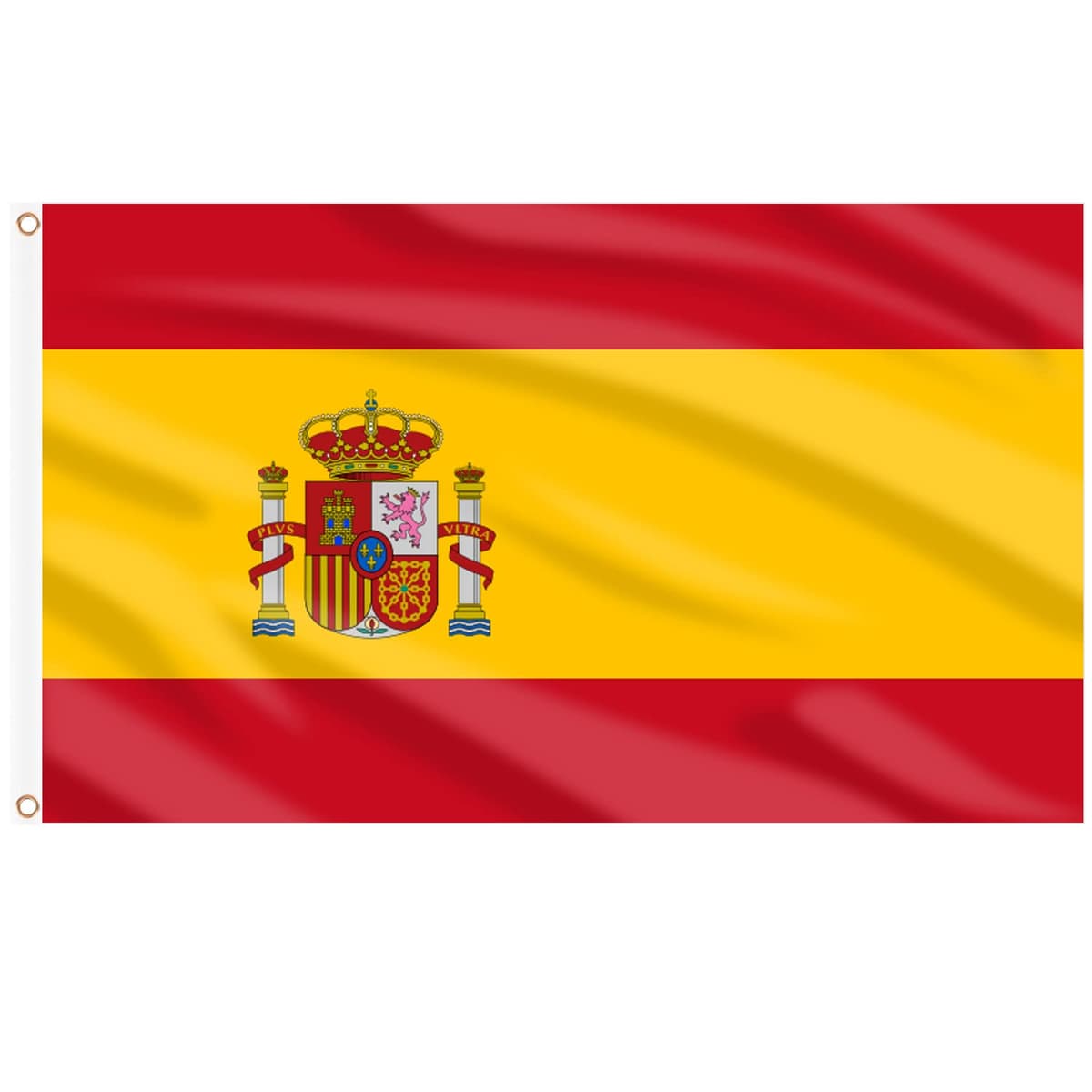 AhfuLife Bandera de España 90cm x 150cm, 2 Piezas Bandera Española con Agujeros de Latón en Ambos Lados, para Decoraciones de Fiestas, la Copa del Mundo, Día Nacional, Jardín, Calle