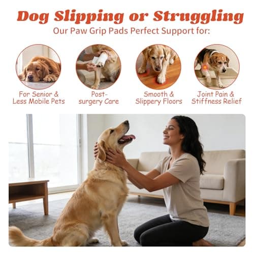 Padshld Dog Paw Protectors, Anti Slip Paw Pads for Dogs - Traction Grips for Senior Dogs & Puppies on Hardwood Floors, Paw Stickers for Dog Feet with Secure Grip 6 Sets (24 Pcs) S — view 2