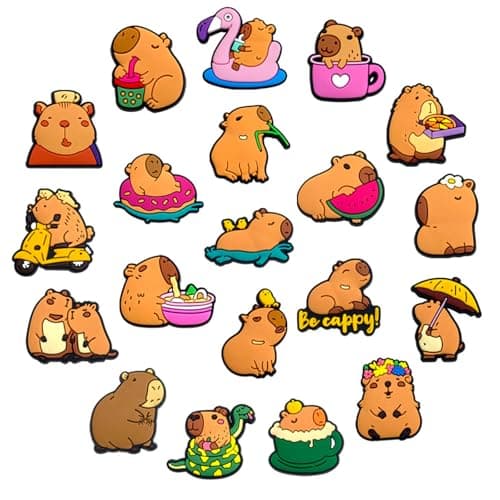 20PCS Capybara Shoe Charms for Clog,Cute Animals Shoe Decoration Charms for Women Men Adults,Trendy PVC Summer Beach Sandal Shoes Accessories Party Favors Birthday Gifts — view 4