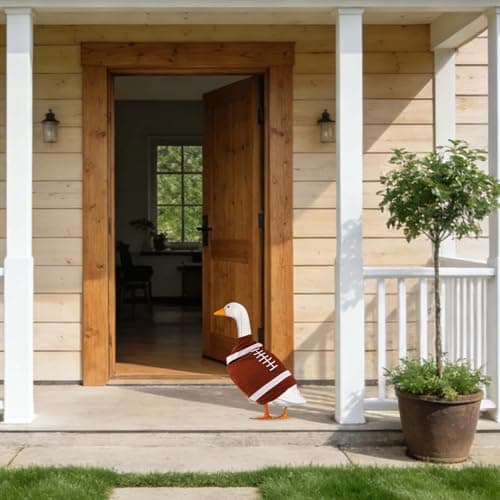 Football Goose Outfits, Sport Theme Lawn Porch Goose Clothes Football Costume Decor for 17in/43.18cm Lawn Yard Porch Outdoor Geese Statue — view 4