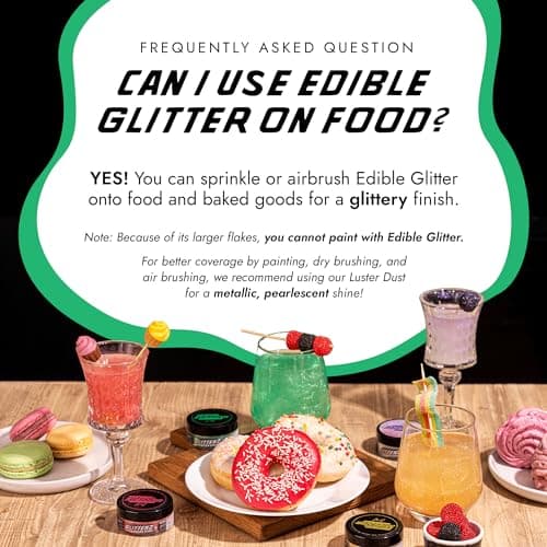 MONÉGASQUE Eden Green Edible Glitter for Drinks & Cakes, 10g — view 3