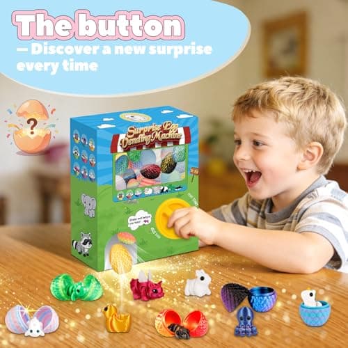 Prefilled Easter Eggs - 24Pcs 3D Printed Surprise Eggs with 3D Animals Toys Capsule Vending Machine Toy Easter Eggs Filled Gifts for Boys Girls Kids