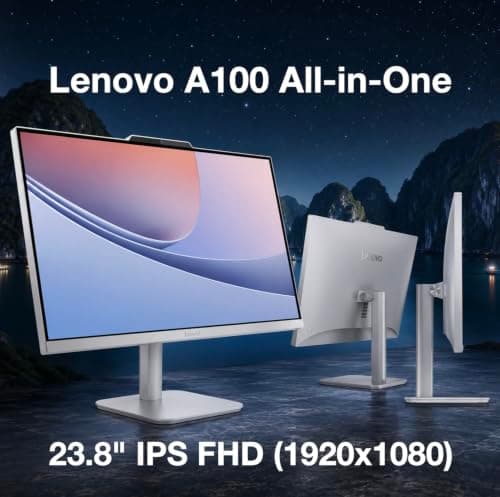 Lenovo A100 All-in-One Desktop 24" IPS FHD Display, Intel 4-Core Processor — view 2