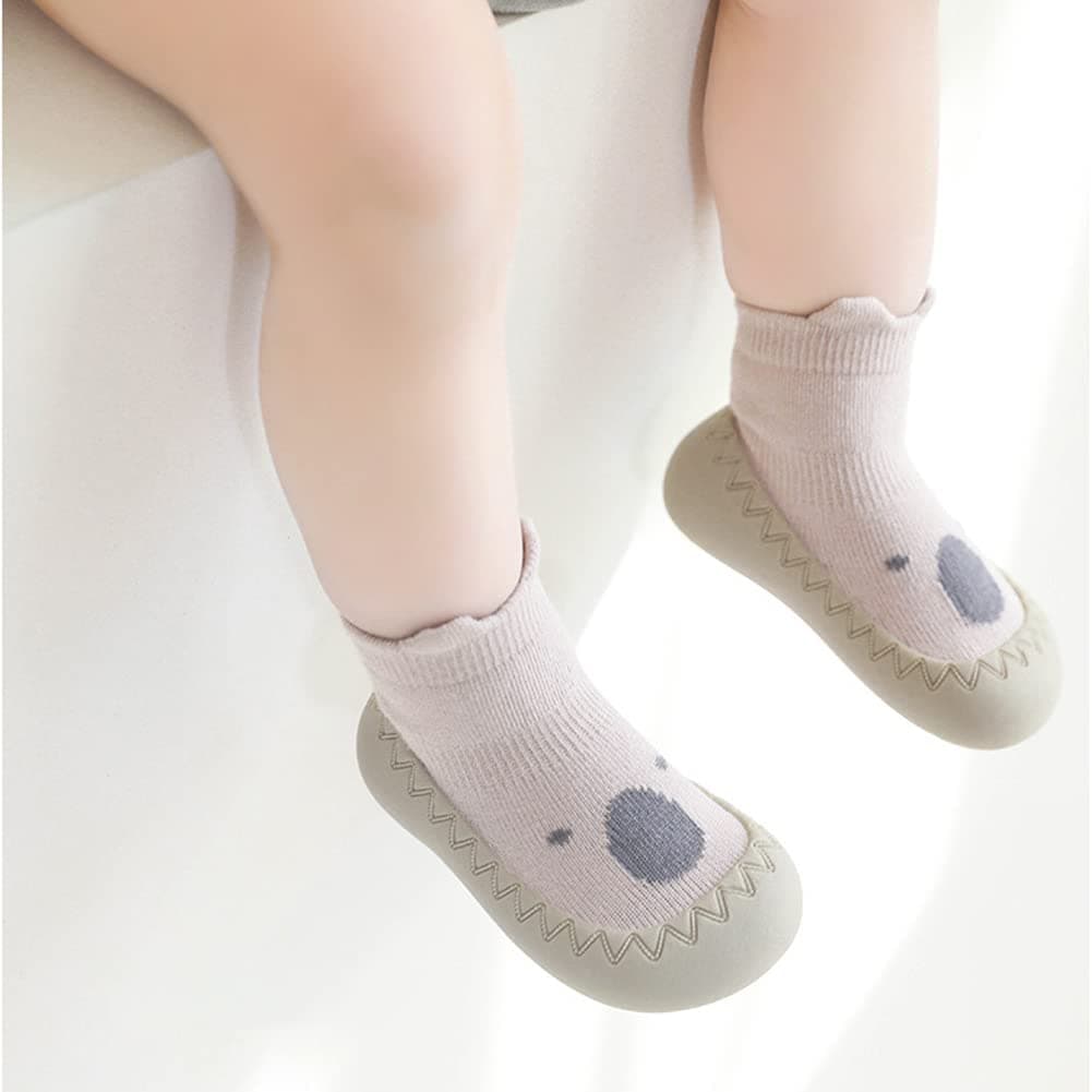 Toddler Sock Shoes Cute Baby First Walking Shoes Soft Sole with Grips for Boys Girls — view 3