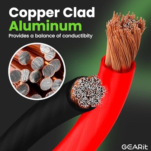 GEARit 14 Gauge Wire (100ft Each - Black/Red) Copper Clad Aluminum CCA - Primary Automotive Power/Ground for Battery Cable, Car Audio, Trailer Harness, Electrical - 200 Feet Total 14ga AWG Wire