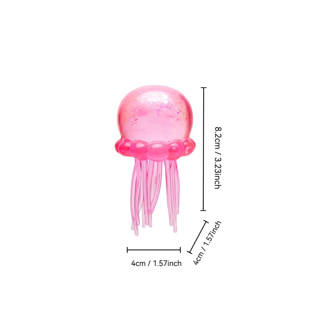 Nee doh Glitter Jellyfish Squishy Toy, Stress Relief Fidget Toy for Adults, Soft TPR Sensory Toy with Wiggly Tentacles, Portable Anxiety Relief Squeeze Ball for Office, School & Travel (Blue) — view 2