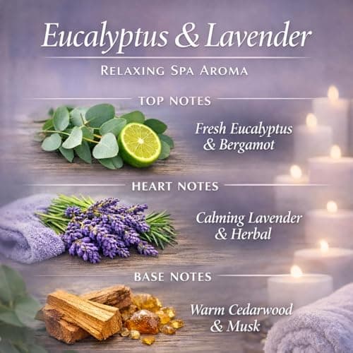 Eucalyptus & Lavender Essential Oil Reed Diffuser - 3.34 Fl Oz, Luxury Hotel Collection Diffuser Oil Inspired by Ritz Carlton for Home&Office, Bedroom/Living Room Shelf Decor,Non-Toxic & Gift Ready — view 2