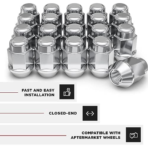 White Knight 1707S-20AM 12mm x 1.50 Thread Size Chrome Bulge Acorn Lug Nut, 20-Pack — view 4
