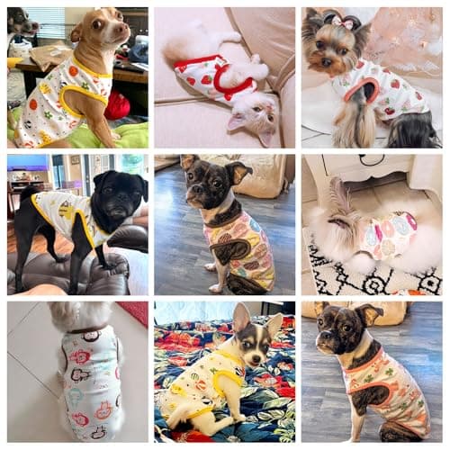 PETCARE Cartoon Dog Shirts for Small Dogs Cute Dog Clothes Brown Spaceship Tshirt Soft Cotton Puppy Pajamas Breathable Sleeveless Pet Tank Top Spring Summer Dogs Clothes for Chihuahua Yorkie Shih Tzu — view 7